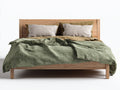 Lit double - Bois - 212x182x92 cm - Bois naturel - Style rustique moderne