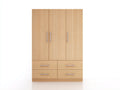 Armoire - bois - 165x58x202 cm - pin naturel - style contemporain