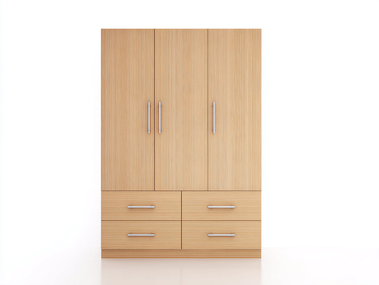 Armoire - bois - 165x58x202 cm - pin naturel - style contemporain