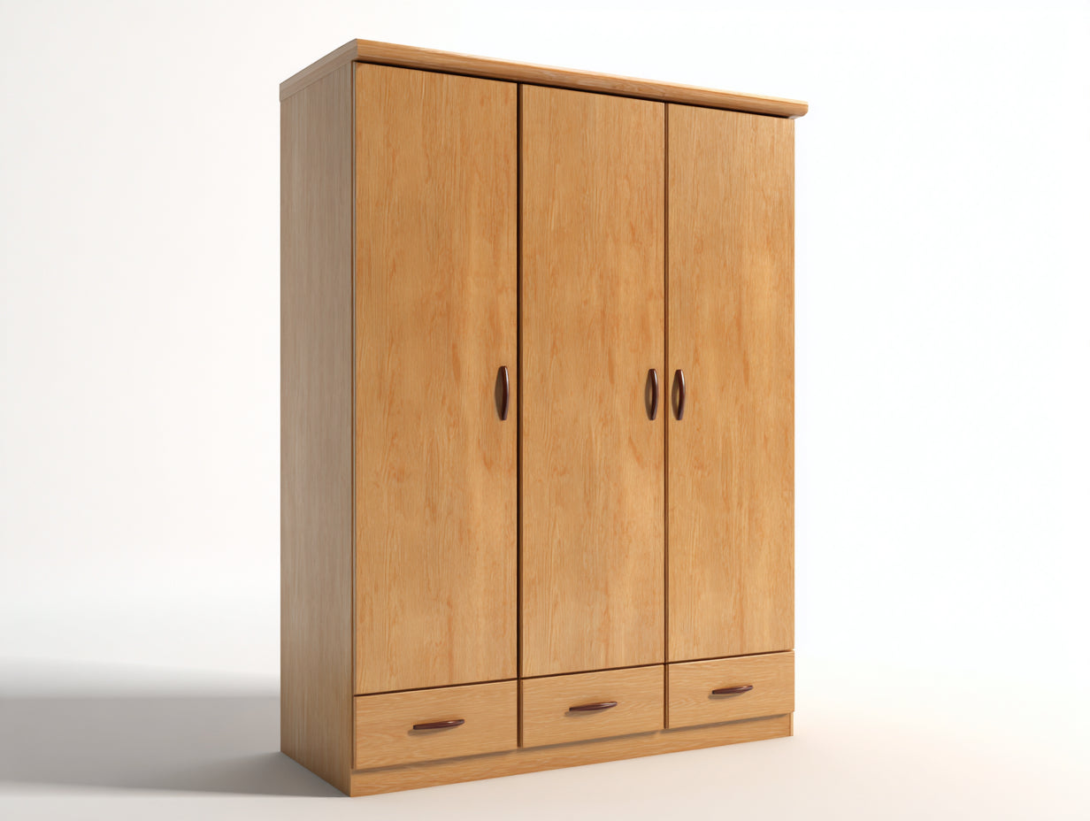 Armoire - bois - 172x61x203 cm - chêne clair - style contemporain