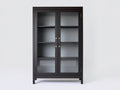 Vitrine-bois-verre-92x35x162 cm-gris foncé-intemporel