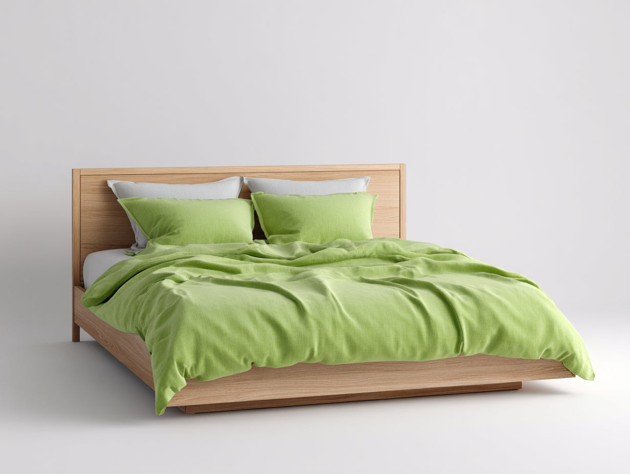 Lit double - Bois - 210x180x96 cm - Bois naturel - Style contemporain