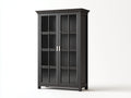 Vitrine-bois-verre-102x40x174 cm-gris foncé-classique