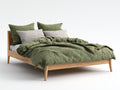 Lit double - bois - 214x169x91 cm - chêne naturel - style moderne