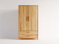 Armoire - bois massif - 104x56x198 cm - chêne naturel - style contemporain chaleureux