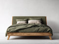 Lit double-Bois-tissu-210x170x95 cm-Bois naturel-Style scandinave