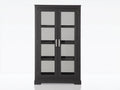 Vitrine-bois-verre-96x38x162 cm-gris foncé-classique