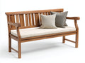 Banc de jardin - Bois massif-Tissu - 160x62x88 cm - Brun naturel-Beige - Assise rembourrée