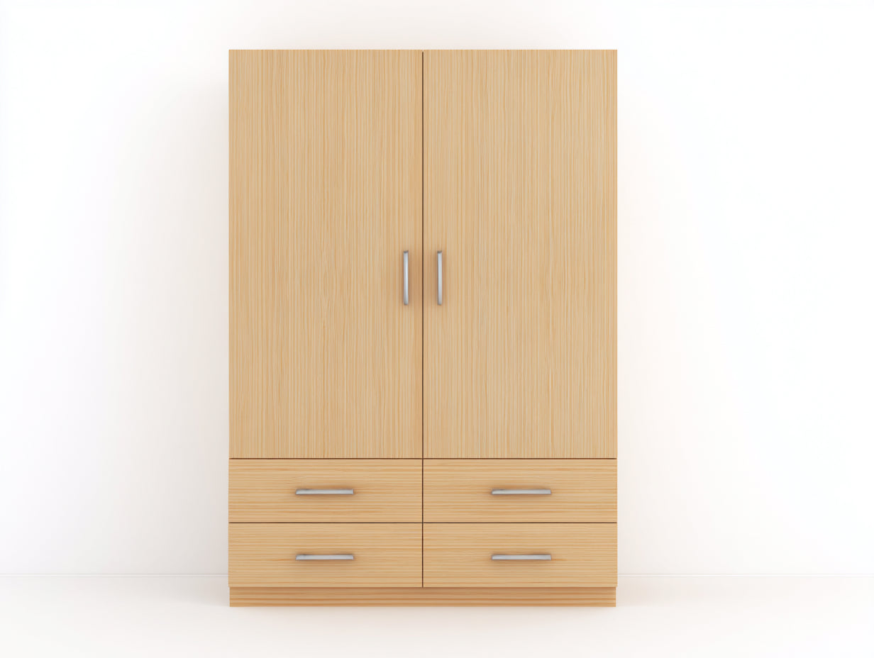 Armoire - bois - 148x57x198 cm - pin naturel - style contemporain minimaliste