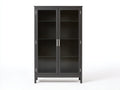 Vitrine-bois-verre-86x35x156 cm-gris foncé-contemporain