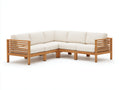 Canapé de jardin - Bois-Tissu - 248x248x79 cm - Naturel-Écru - Contemporain