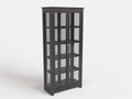 Vitrine-bois-verre-84x34x170 cm-gris foncé-classique