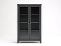 Vitrine-bois-verre-90x36x160 cm-gris foncé-moderne