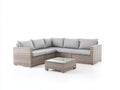 Canapé de jardin - Résine tressée-Verre - 242x228x71 cm - Gris clair-Beige - Contemporain