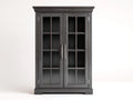 Vitrine-bois-verre-106x42x176 cm-gris foncé-classique