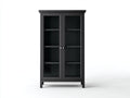 Vitrine-bois-verre-88x37x158 cm-gris foncé-classique